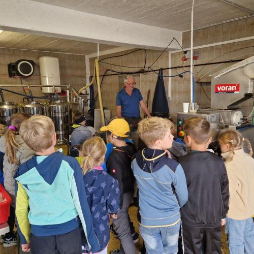 Apfelsaftpressen mit den 2. Klassen